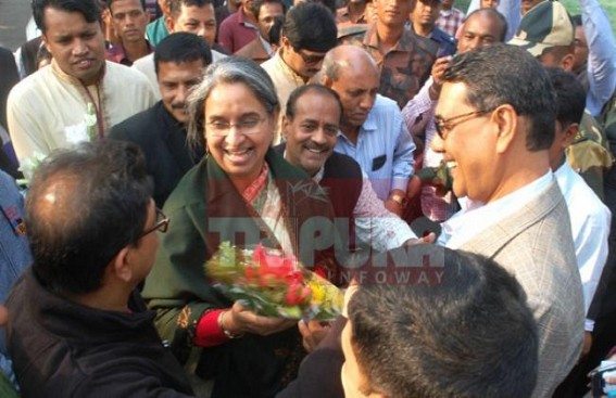 Bangladesh former Foreign Minister Dipu Moni arrives in Tripura 